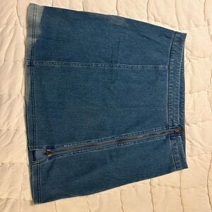 Blue Denim Skirt with Back Zipper
